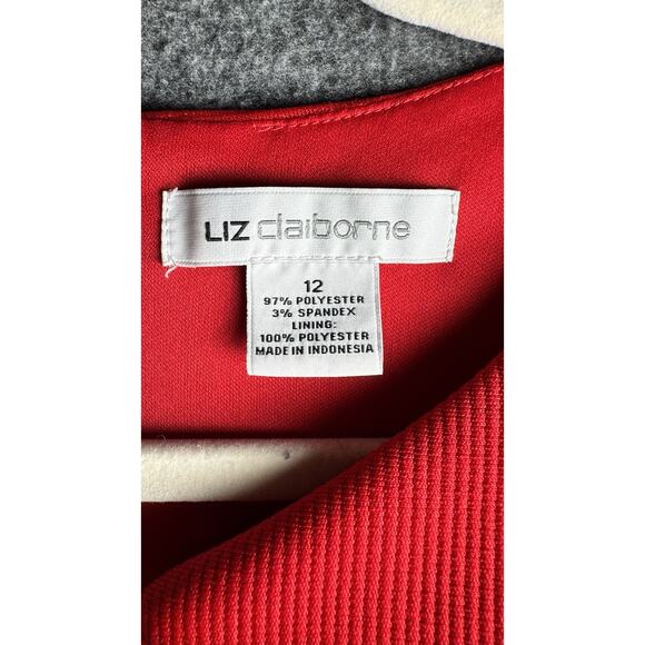 LIZ CLAIBORNE Women’s Red Sleeveless Midi Party Cocktail Dress Size 12 - Picture 2 of 10